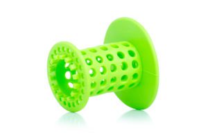 Green plastic in-drain hair catcher
